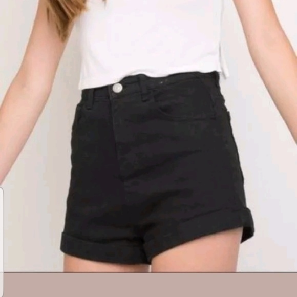 Brandy Melville Pants - John Galt Brandy Melville Black High Waist Cuffed